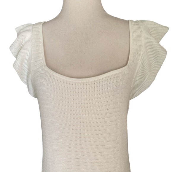 NWT House of Harlow 1960 Flutter Sleeve Scoop Neck Knit Sweater Midi Dress - L - Picture 4 of 14